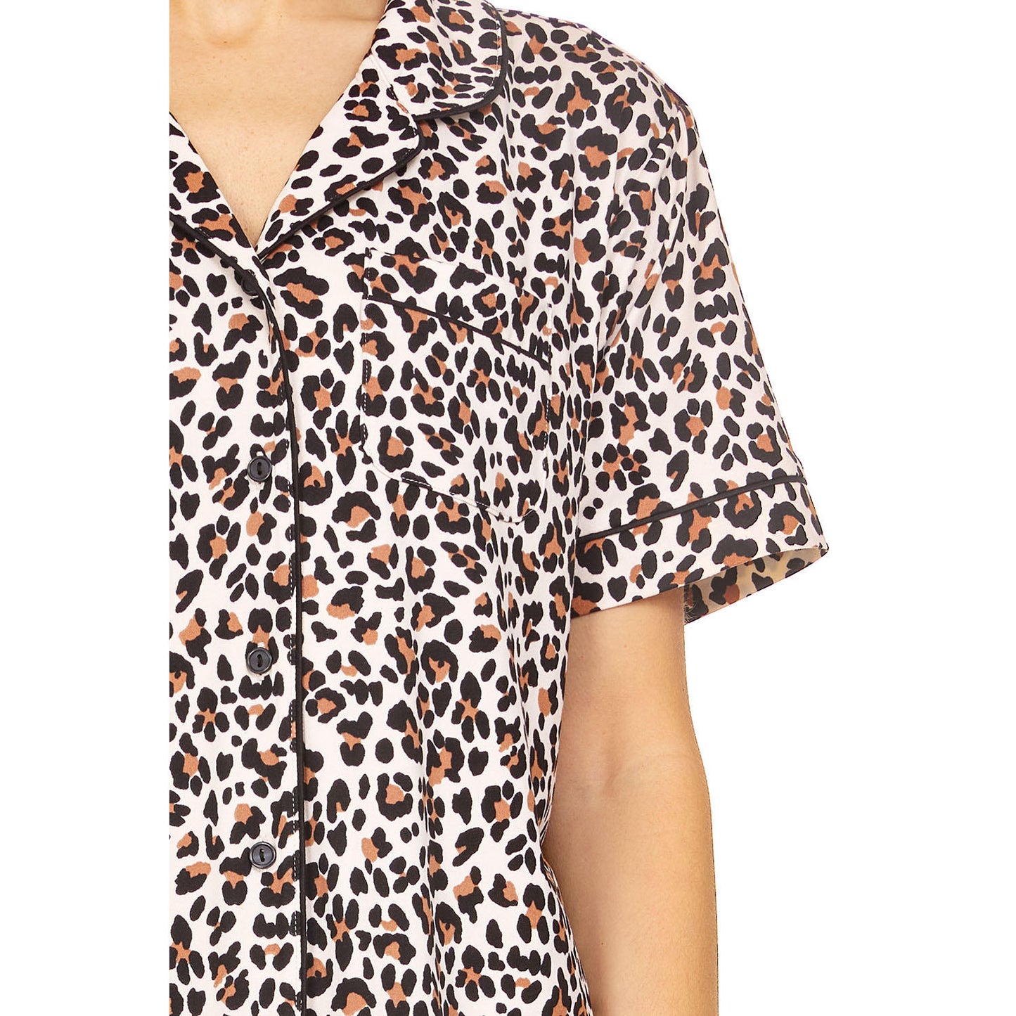 Ladies Short Sleeve Notch Collar PJ Set