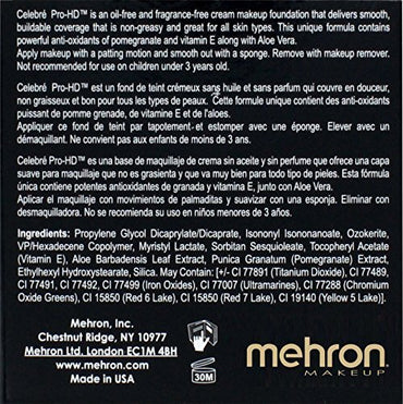 Mehron Makeup Celebre Pro HD Cream Foundation - Medium/Dark 1 - ADDROS.COM