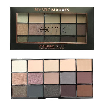 Technic Cosmetics 15 Colours Eyeshadow Palette, Mystic Mauves - ADDROS.COM