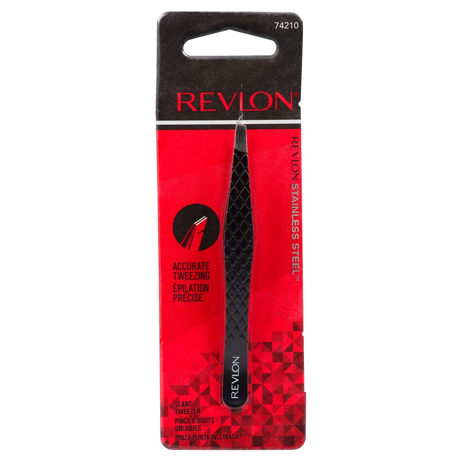 Revlon Stainless Steel Slant # 74210 Tweezer - ADDROS.COM