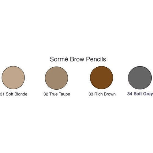 Sorme Cosmetics Waterproof Eyebrow Pencil With Brush, (34) Soft Gray- ADDROS.COM