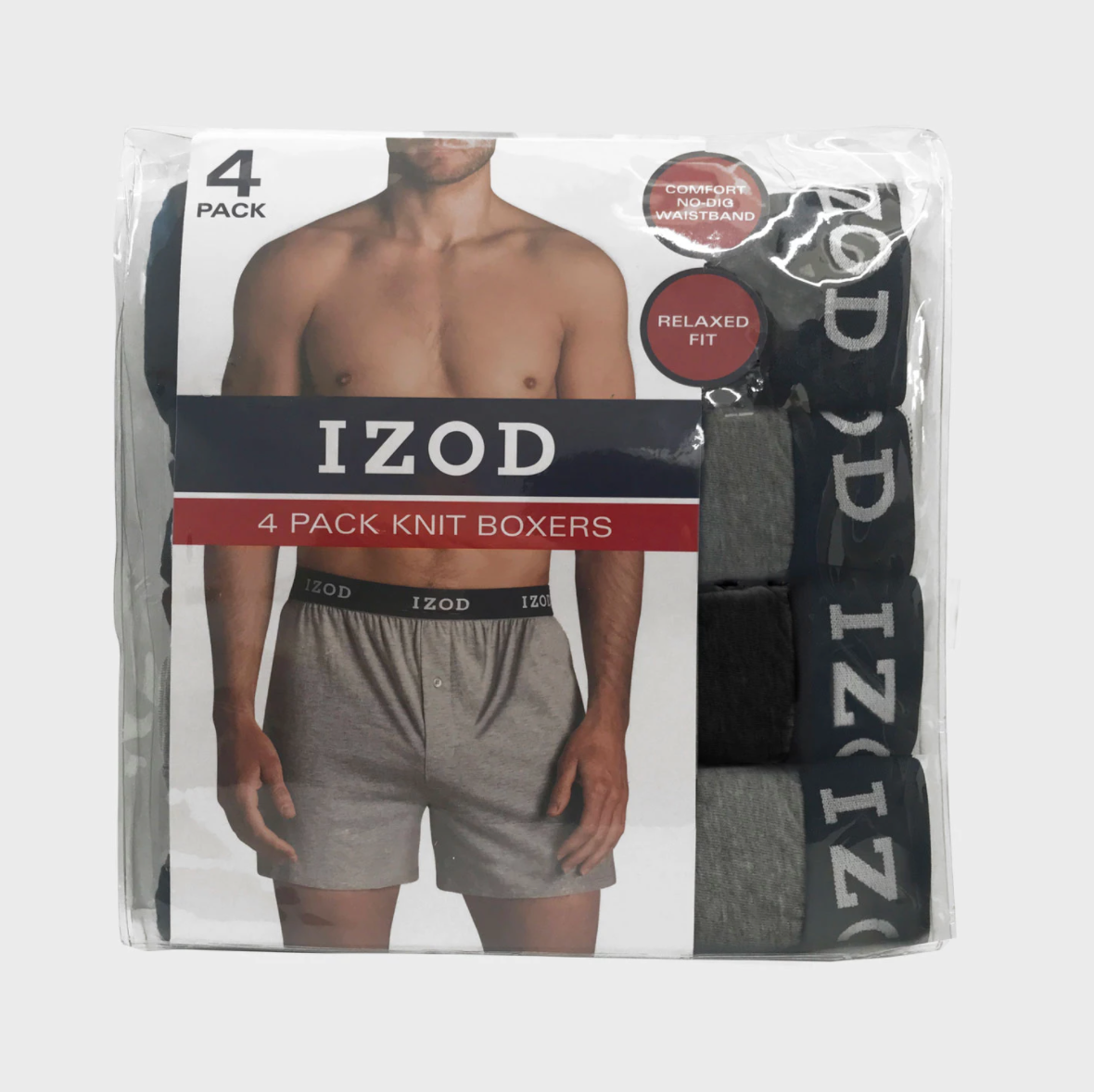 IZOD Men's Knit Boxer, Medium (4-pack)