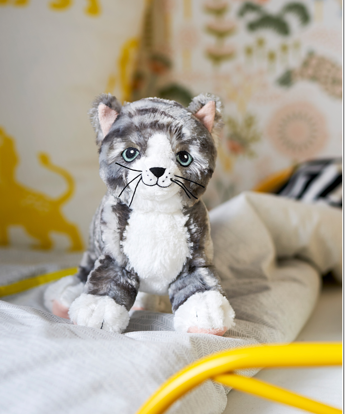 LILLEPLUTT Cat gray/white Soft toy