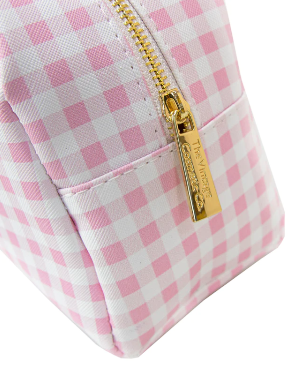 The Vintage Cosmetic Company Pink Gingham Make-Up Bag