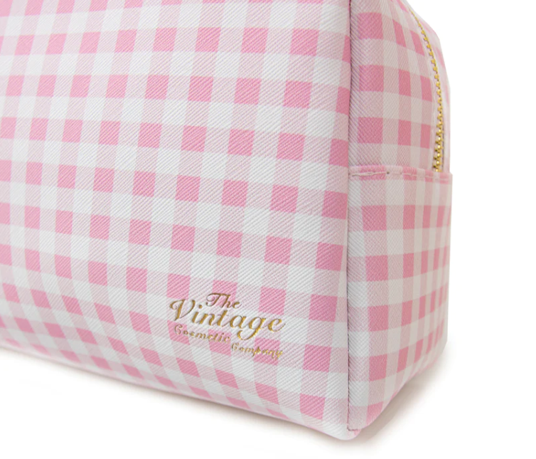 The Vintage Cosmetic Company Pink Gingham Make-Up Bag