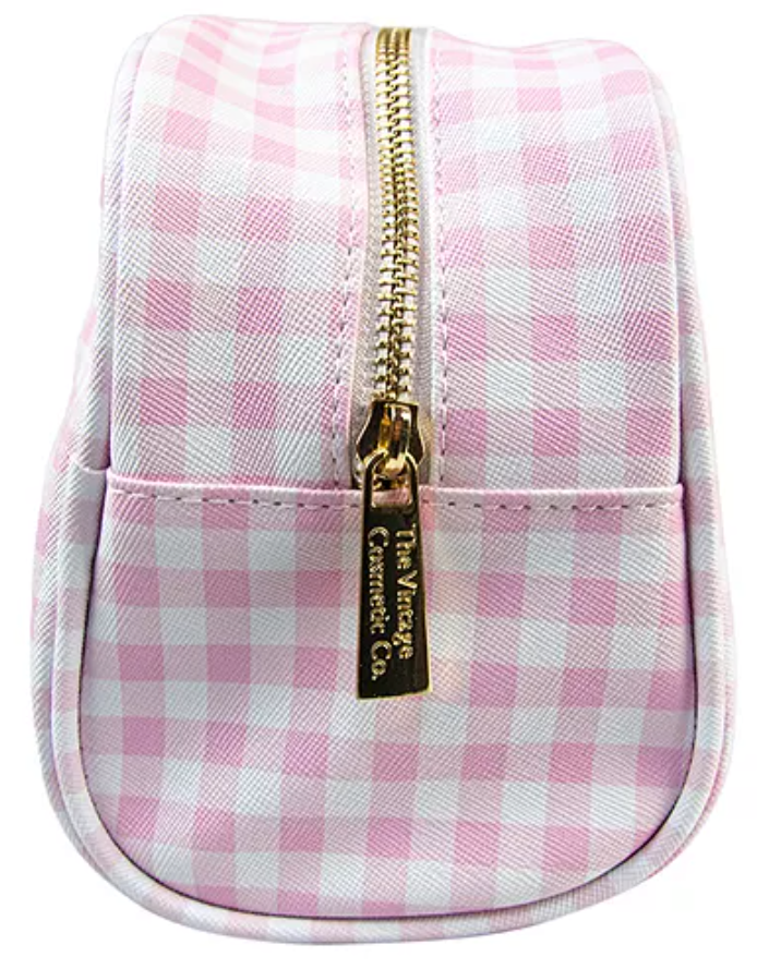 The Vintage Cosmetic Company Pink Gingham Make-Up Bag