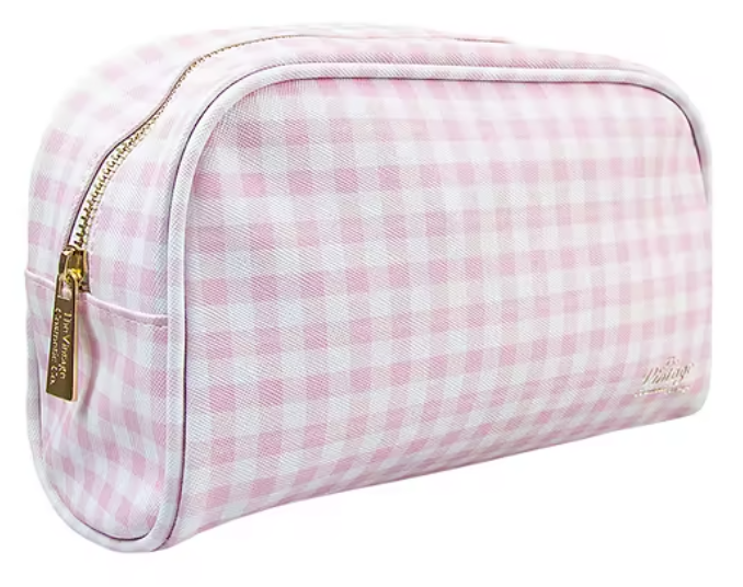 The Vintage Cosmetic Company Pink Gingham Make-Up Bag