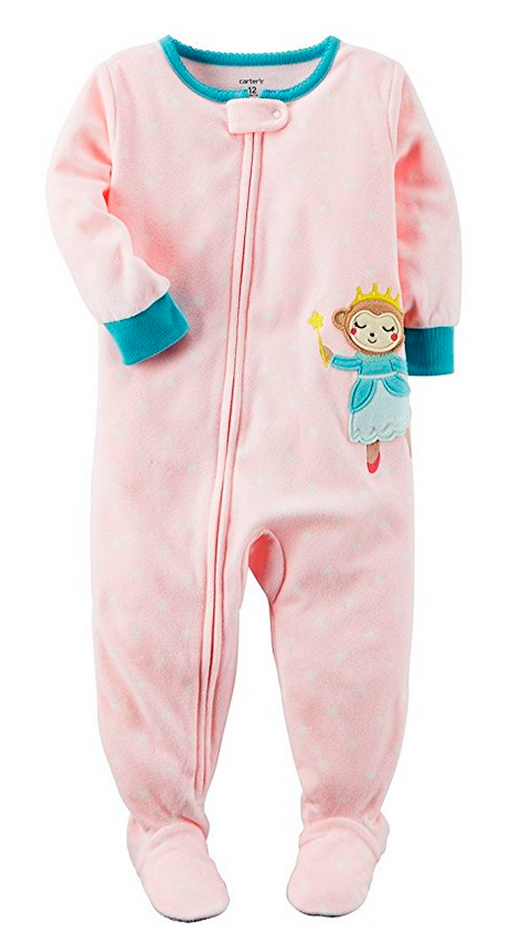 Carter's Baby Girl's Fleece Zip Front Sleep - Monkey Footless Pajama, 1-Piece - ADDROS.COM