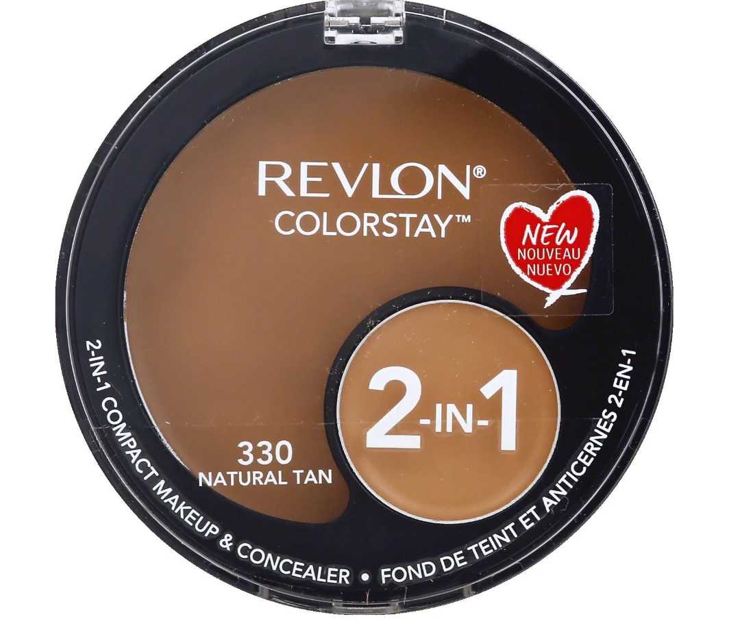 Revlon Colorstay 2-in-1 Compact Makeup & Concealer- Natural Tan 330 - ADDROS.COM