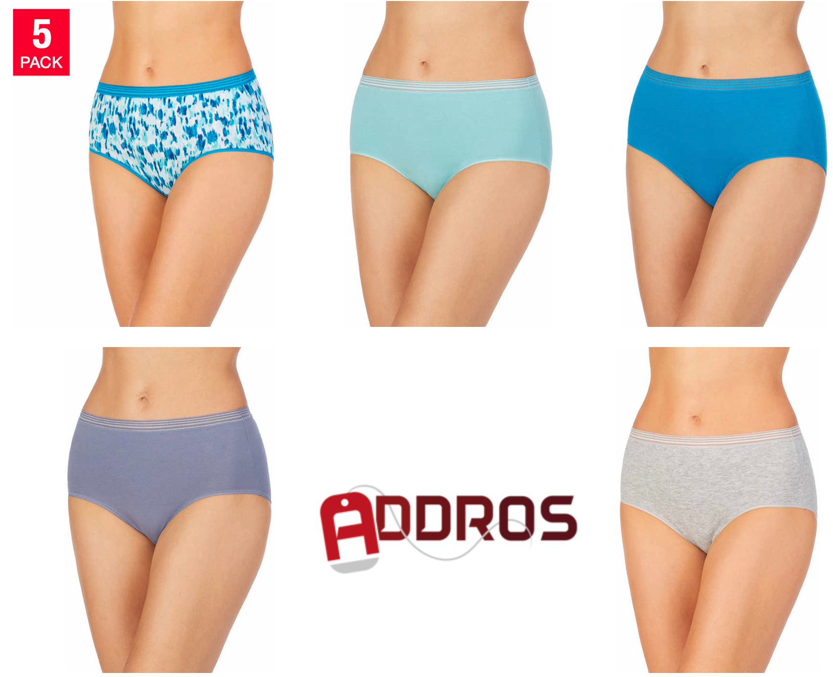 Midnight By Carole Hochman Ladies' Cotton Stretch Brief (Pack of 5)