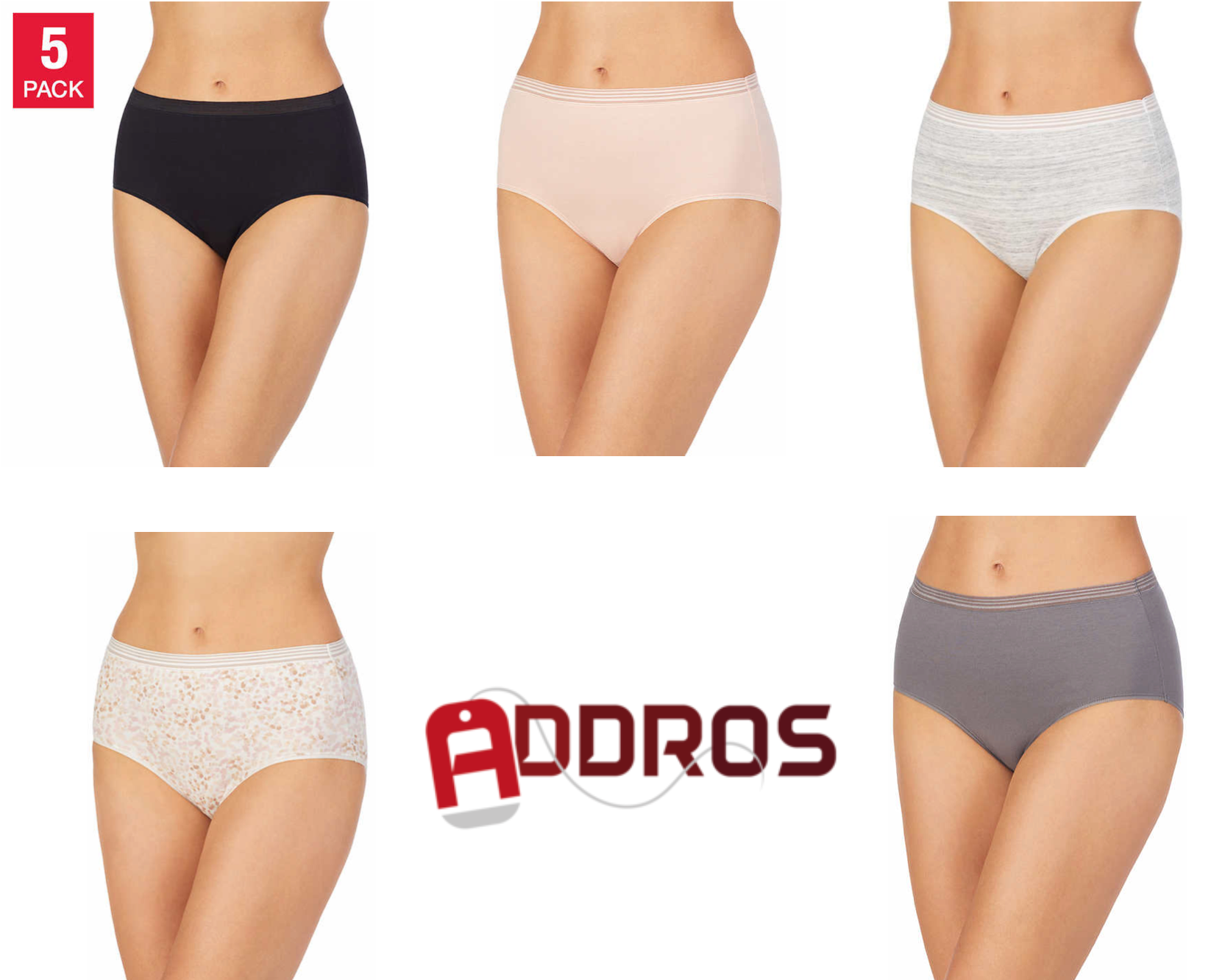 Midnight By Carole Hochman Ladies' Cotton Stretch Brief (Pack of 5)