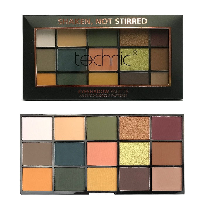 Technic Cosmetics 15 Colours Eyeshadow Palette, Shaken Not Stirred - ADDROS.COM