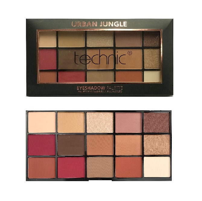 Technic Cosmetics 15 Colours Eyeshadow Palette, Urban Jungle - ADDROS.COM