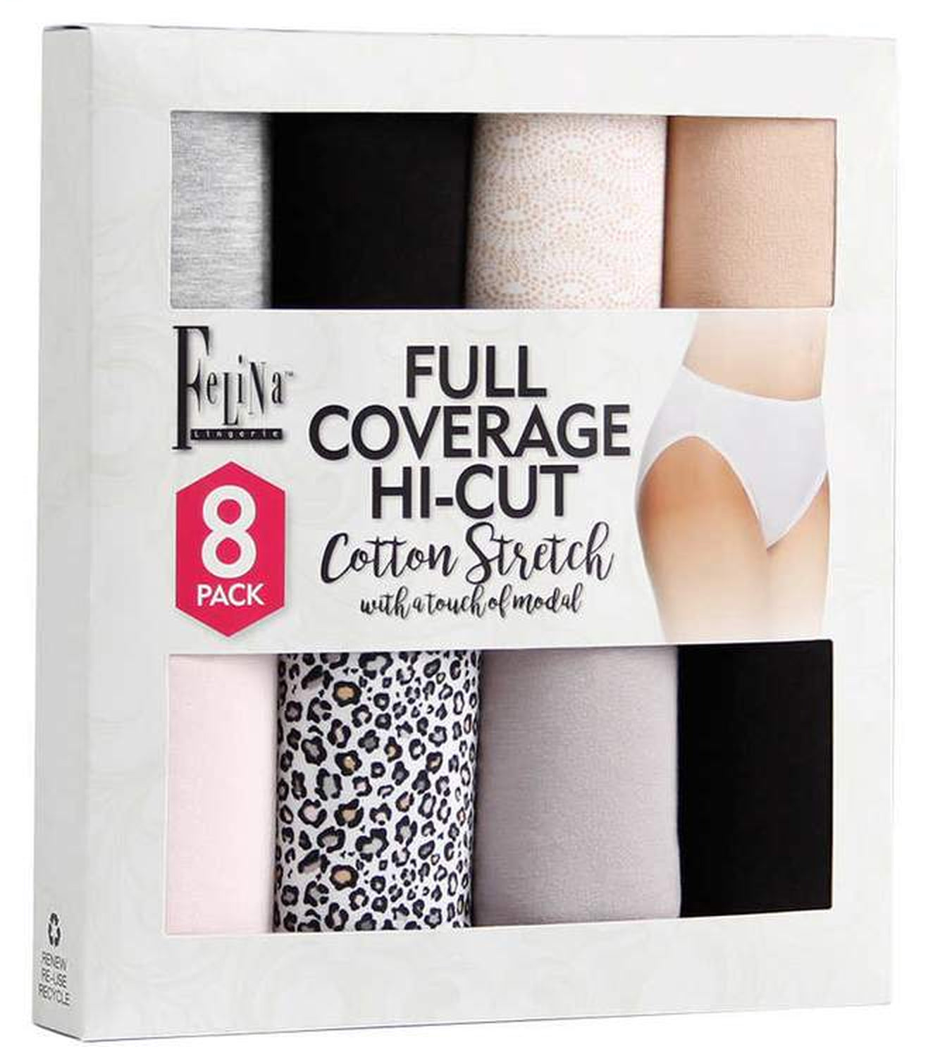 Felina Women's - Hi Cut Cotton Stretch Panties
