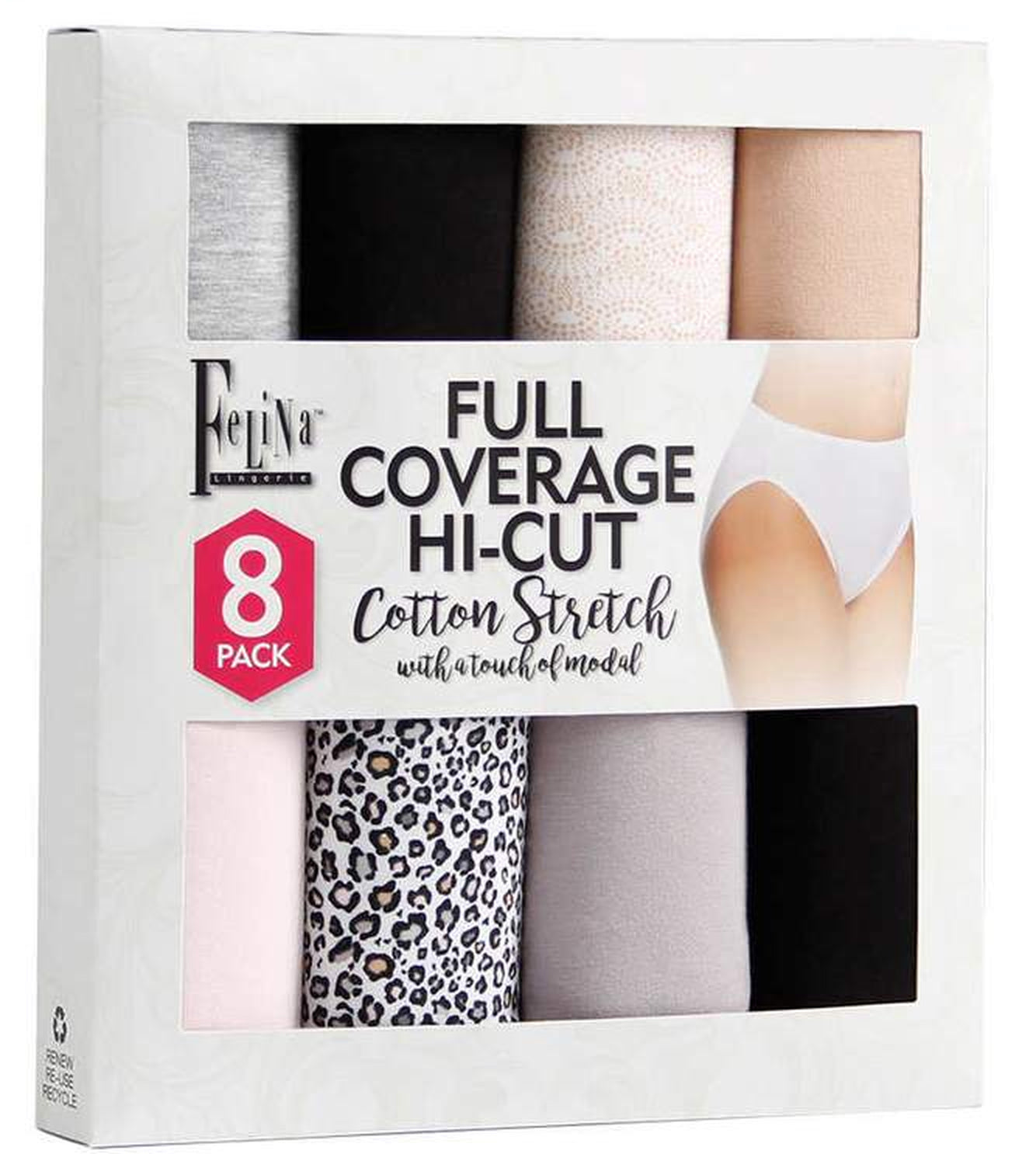 Felina Ladies' Hi-Cut Panty - Large (8-pack) - ADDROS.COM