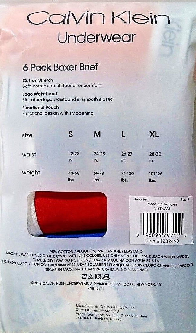 Calvin Klein Cotton Stretch Boys' Boxer Briefs (6 Pack) - ADDROS.COM