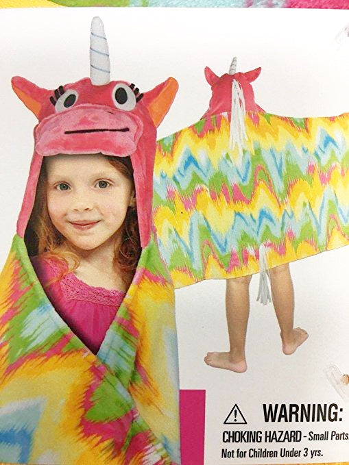 BEST BRANDS Kids Hooded Throw, Unicorn - 1-Piece - ADDROS.COM