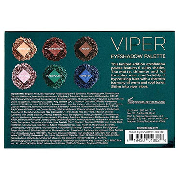 Sigma Beauty Viper Eyeshadow Palette - (6 Colors) - ADDROS.COM
