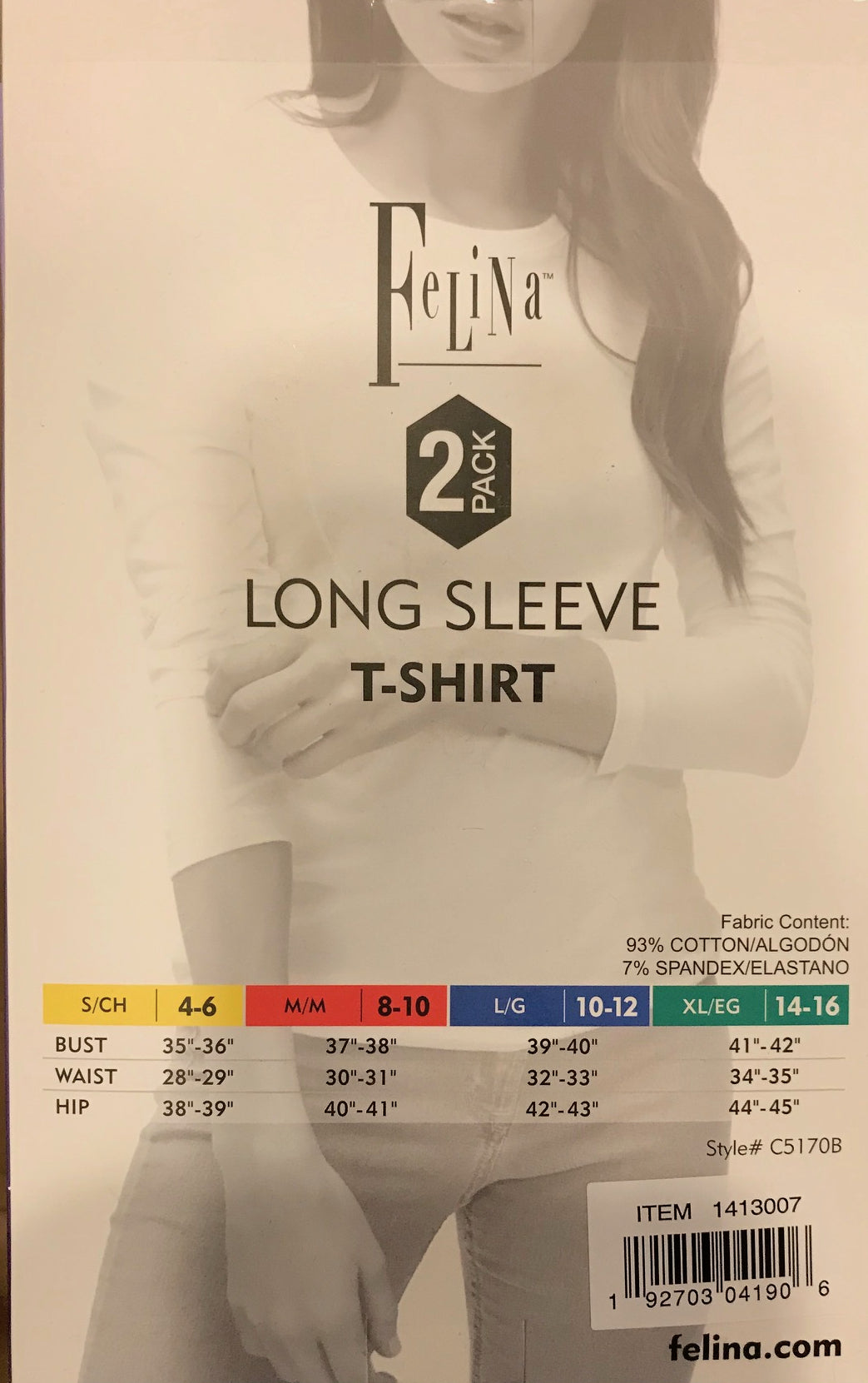 Felina Women's Long Sleeve Layering Crew Neck T-Shirts (2-pack)