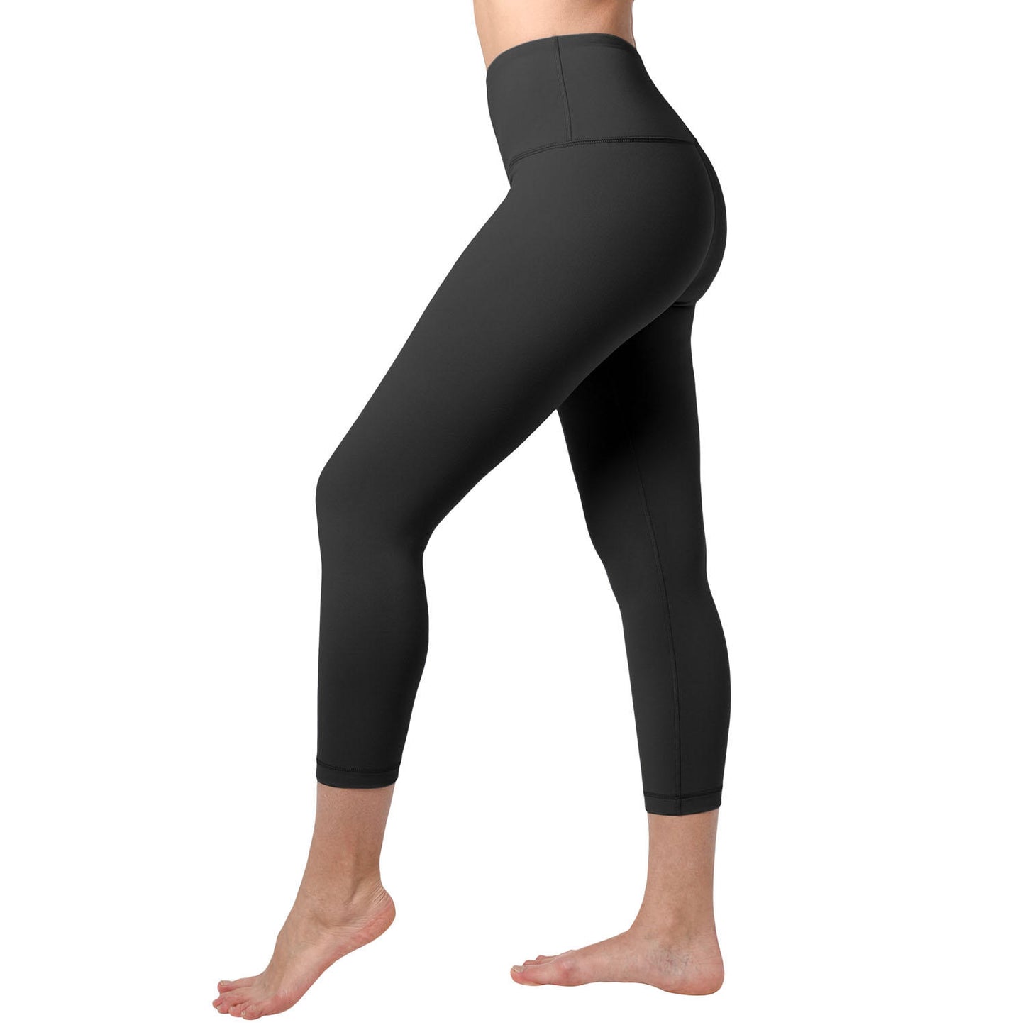 90 Degree by Reflex Girls High Waist Capri, Black (Small-7-8)