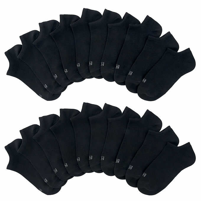 K. Bell Ladies No Show Sock - Black (20-Pair)