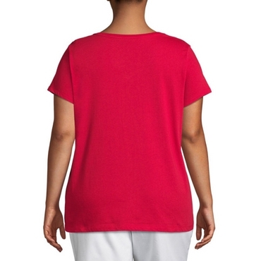 St. John's Bay® Short Sleeve Americana V-Neck Tee - Plus - ADDROS.COM