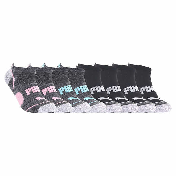 PUMA Ladies No Show Socks, Gray (8-Pair)