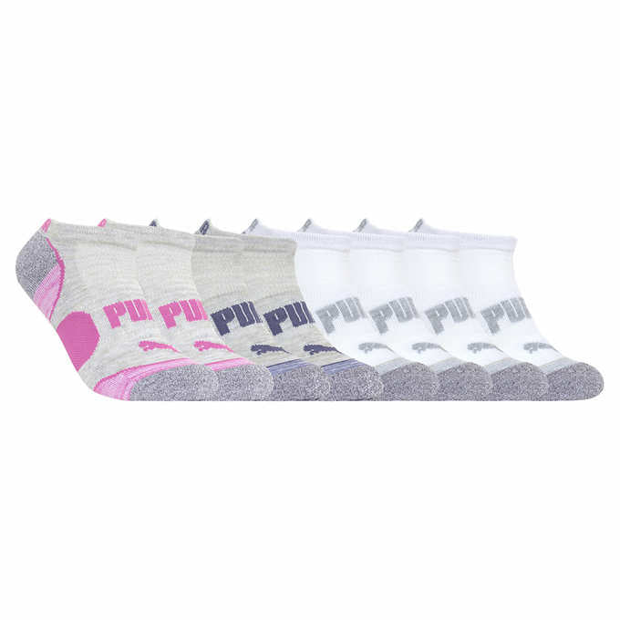 PUMA Ladies No Show Socks, White (8-Pair)