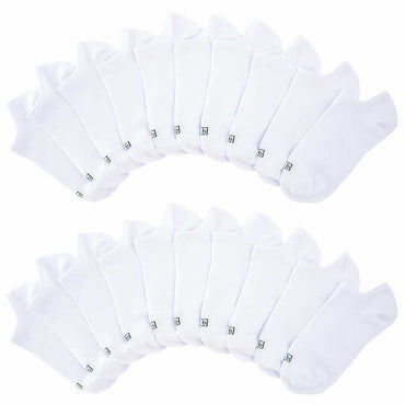 K. Bell Ladies' No Show Sock - White (20-Pair)