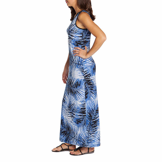 Mario Serrani Ladies' Maxi Dress, Blue Palm Print - ADDROS.COM