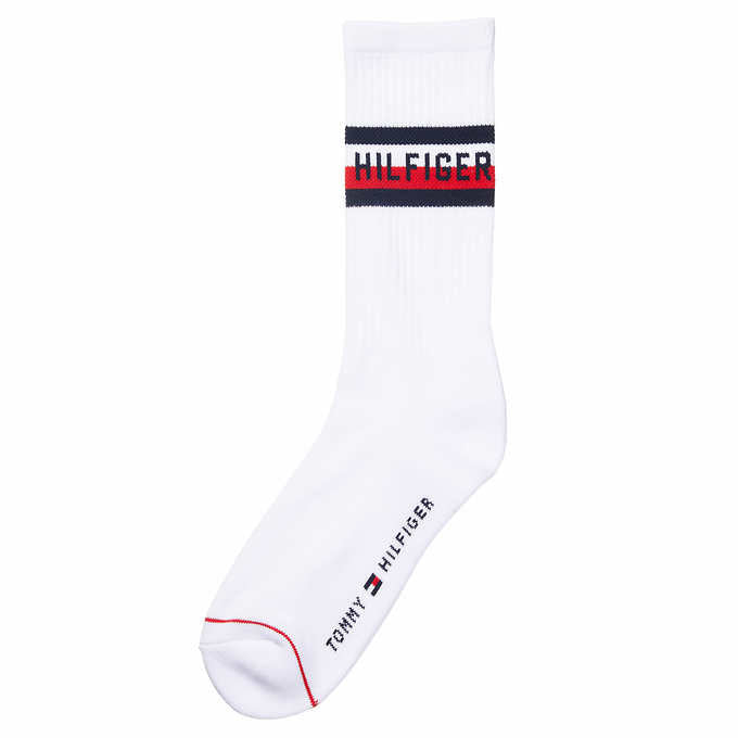 Tommy Hilfiger Men's Crew Sock, White (6-Pair)