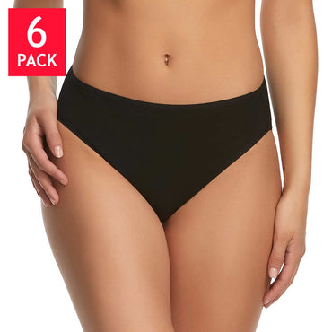 Felina Ladies' Cotton Stretch,  Hi Cut Bikini (6-pack) - ADDROS.COM