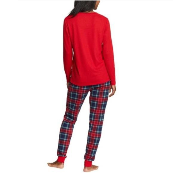 Eddie Bauer Women’s Brushed Waffle Sleep Set Red