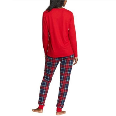 Eddie Bauer Women’s Brushed Waffle Sleep Set Red