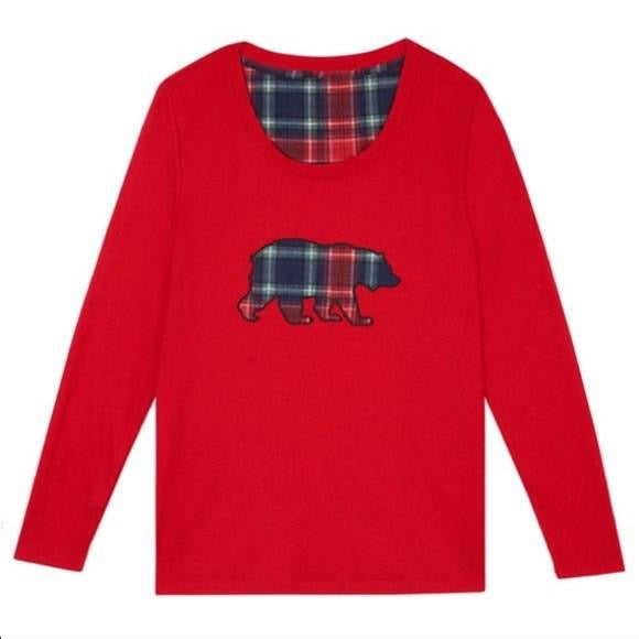 Eddie Bauer Women’s Brushed Waffle Sleep Set Red