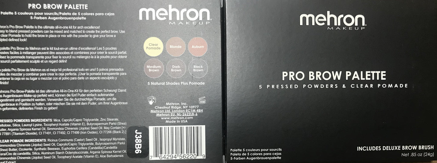 Mehron Makeup Pro Brow Palette - 6 Color Pro Palette - ADDROS.COM