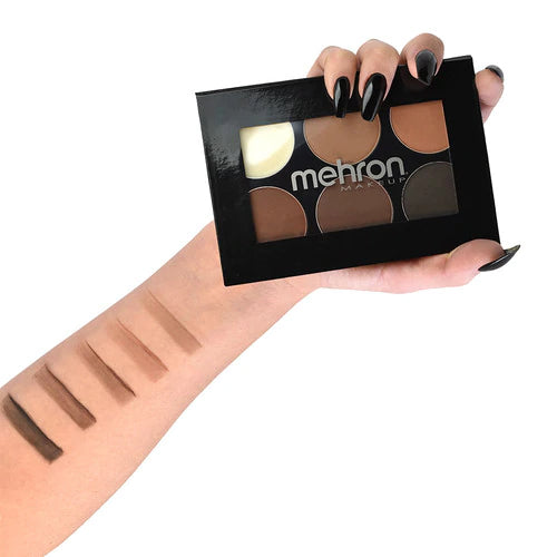 Mehron Makeup Pro Brow Palette - 6 Color Pro Palette - ADDROS.COM
