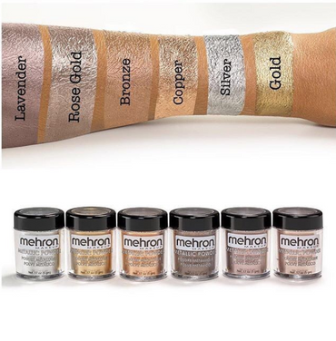 Mehron Makeup Metallic Powder with Mixing Liquid - Gold (129-ML-GD)