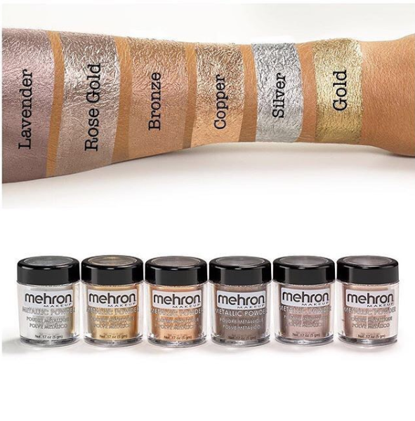 Mehron Makeup Metallic Powder with Mixing Liquid