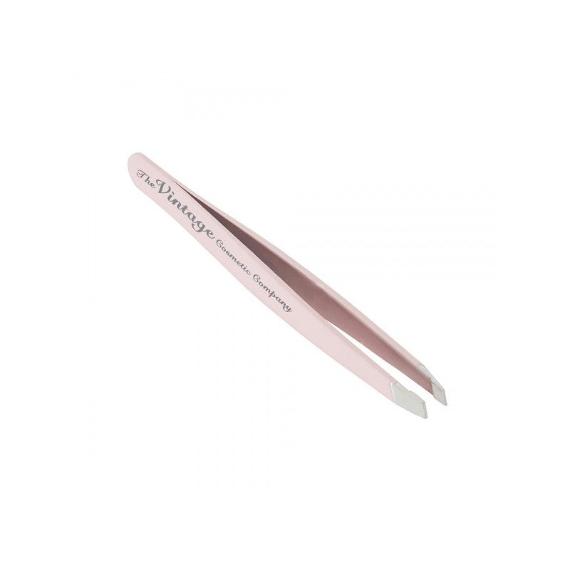 The Vintage Cosmetic Company Slanted Tweezers Soft Touch - Pink - ADDROS.COM