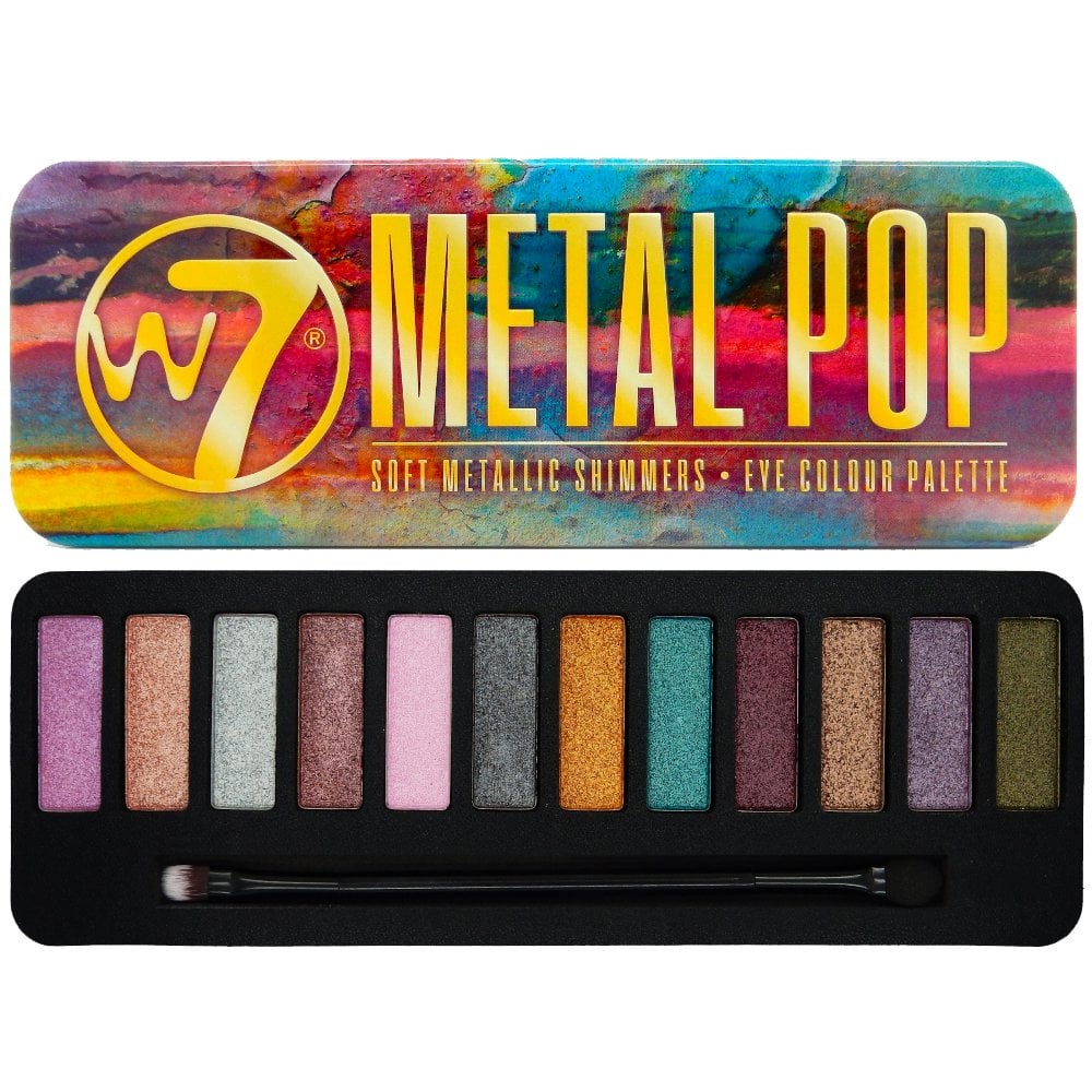 W7 COSMETICS Metal Pop -Metallic Shimmers Eyeshadow Palette - ADDROS.COM