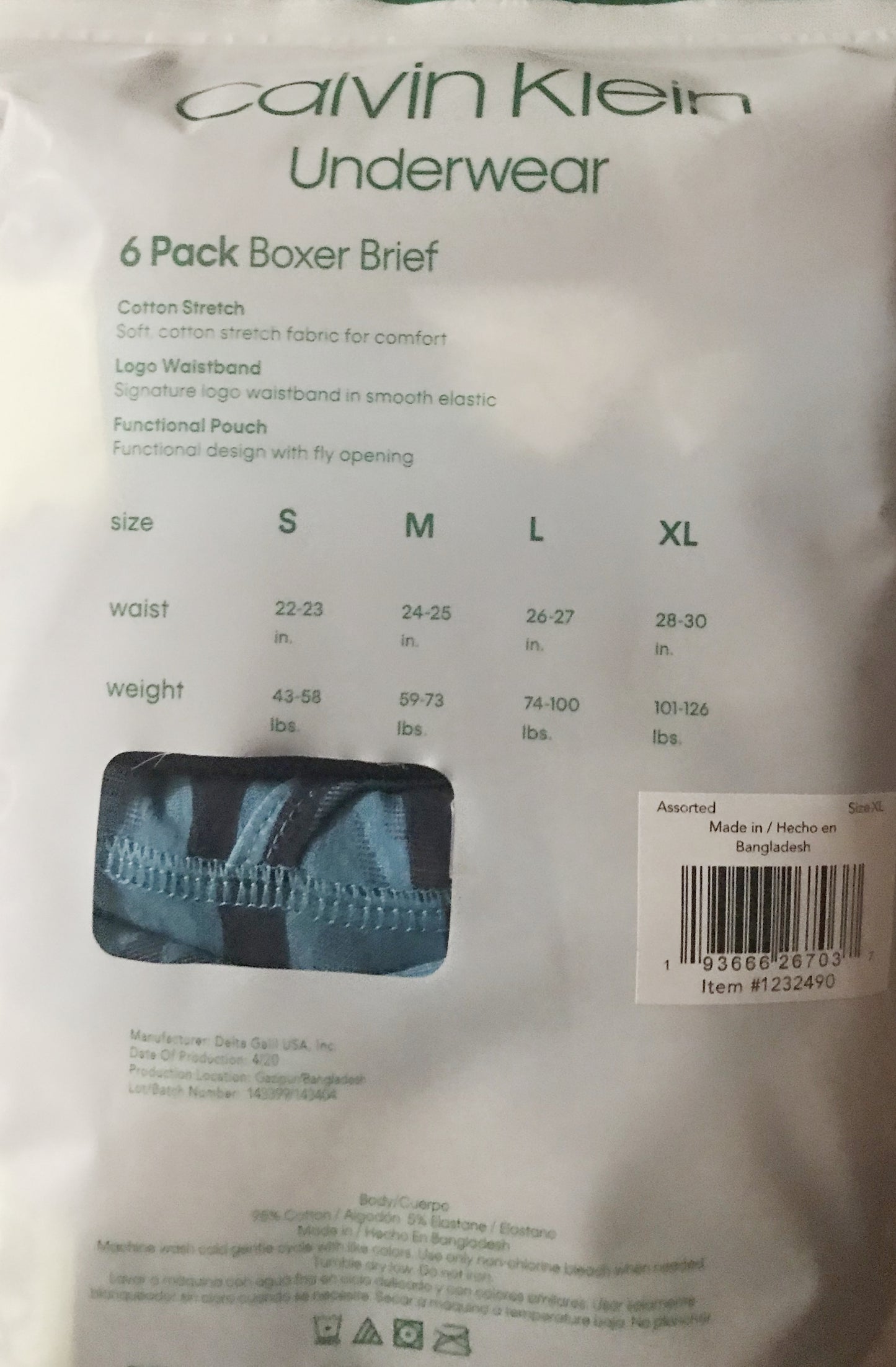 Calvin Klein Boys Boxer Brief Cotton Stretch Underwear, Small (6 Pack)