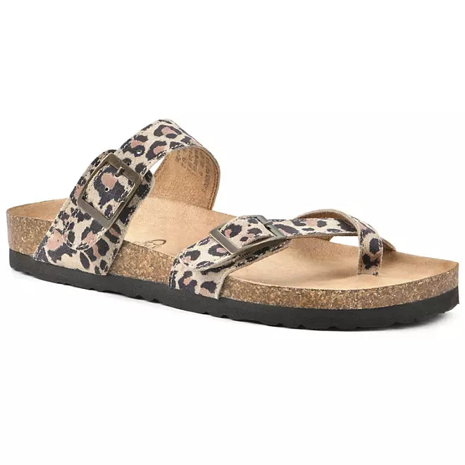 Mountain Sole Ladies Leather Sandal - Leopard