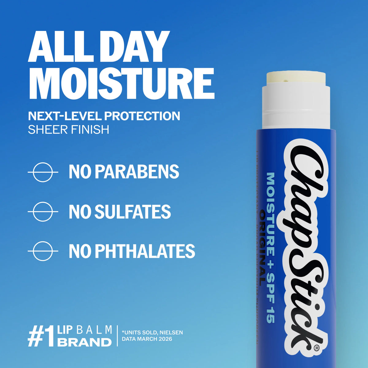 ChapStick Moisturizer Original Lip Balm Tube, SPF 15, 0.15 oz (1 Pack)