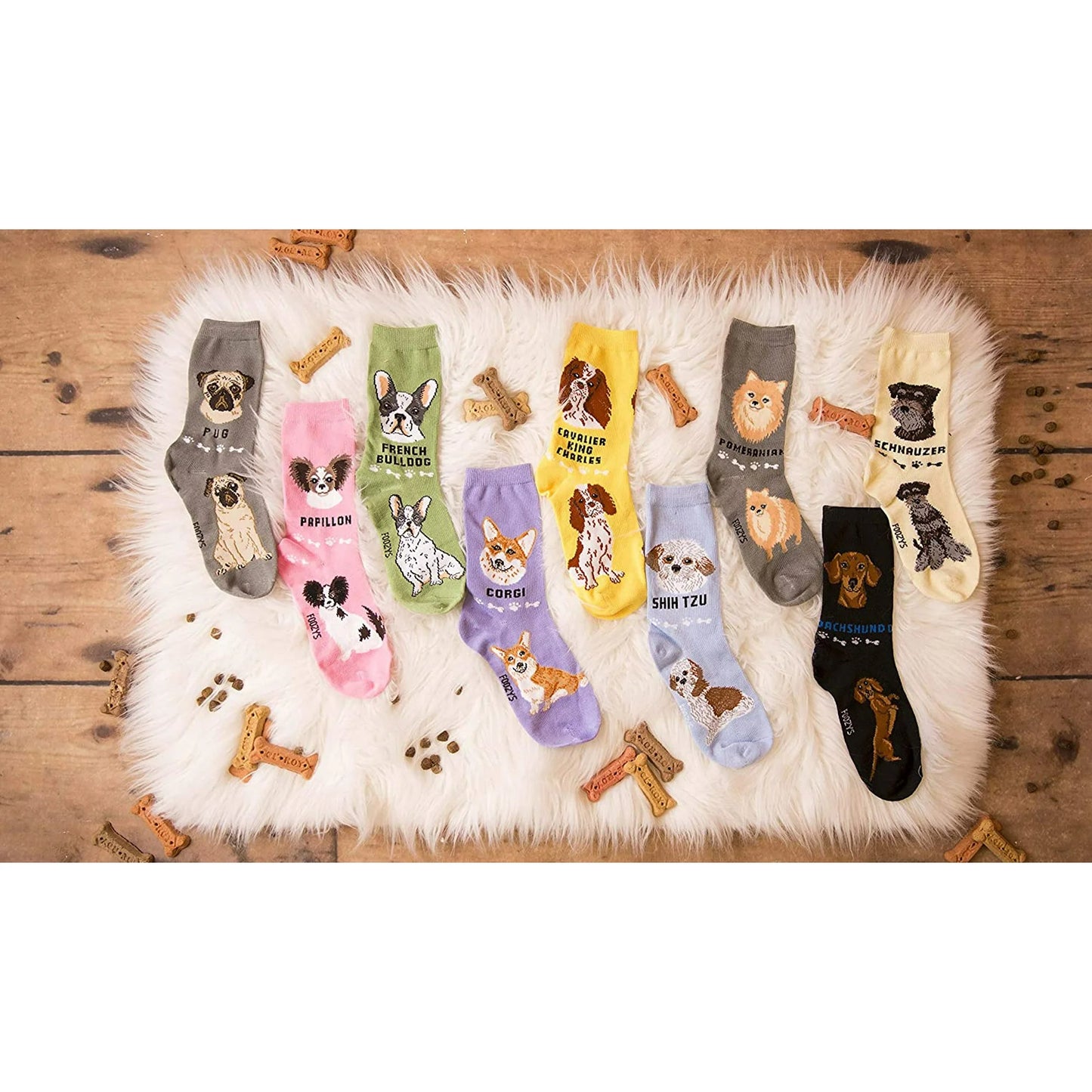 Foozys Unisex Crew Socks Canine Collection (Corgi)