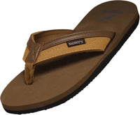 Norty Mens Flip Flop Sandal Brown (13007)