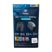 Hurley Men's Boxer Brief, Assorted Colors (4-Pack)