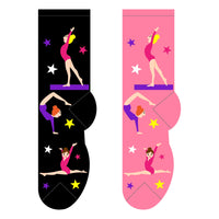 Foozys Women Crew Socks | Gymnastics Cool Sports Novelty Socks