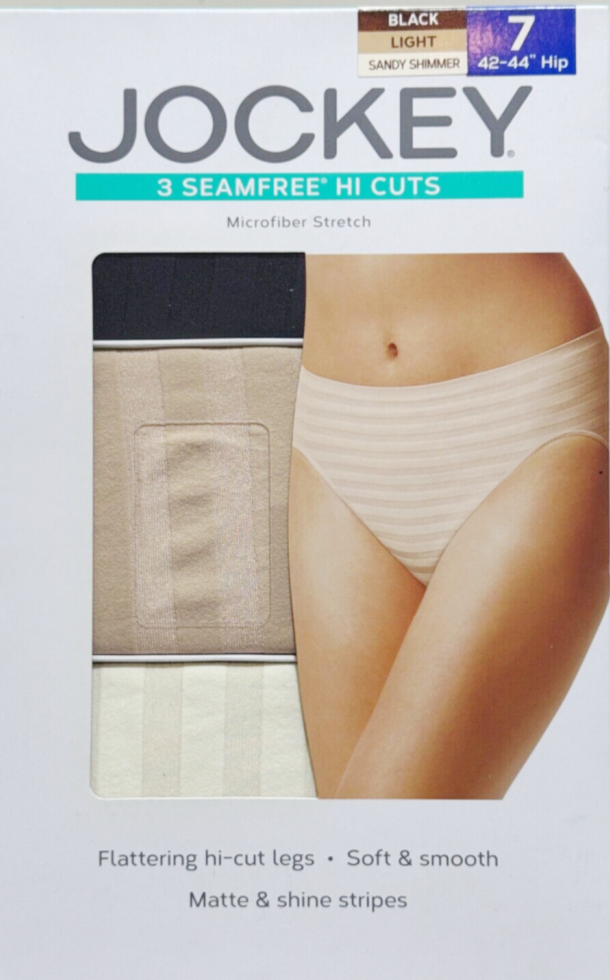 Jockey Ladies Seamfree Hi-Cut Briefs, Assorted Colors (3-Pack)