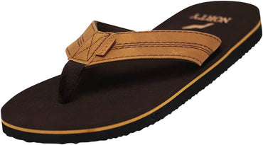 Norty Men's Flip Flop Sandal Brown/Tan (11130)